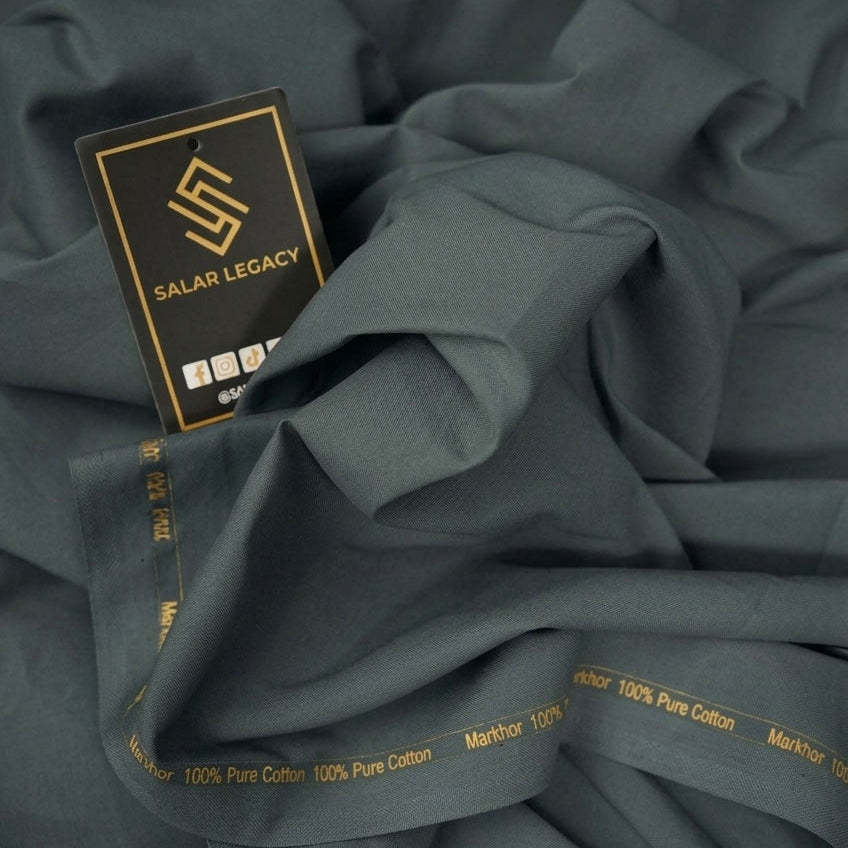 MARKHOR PREMIUM COTTON FABRIC – SLATE GREY