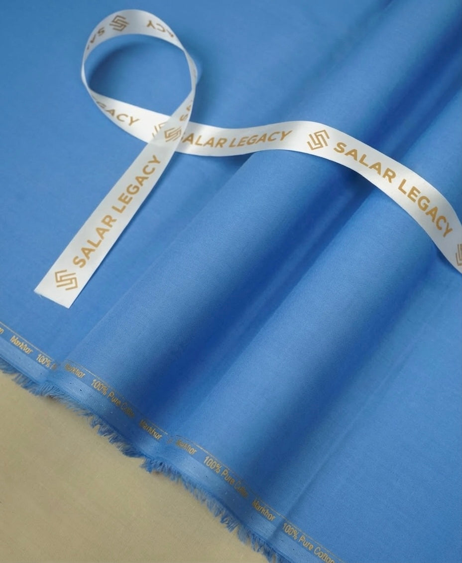 MARKHOR PREMIUM COTTON FABRIC – SKY BLUE
