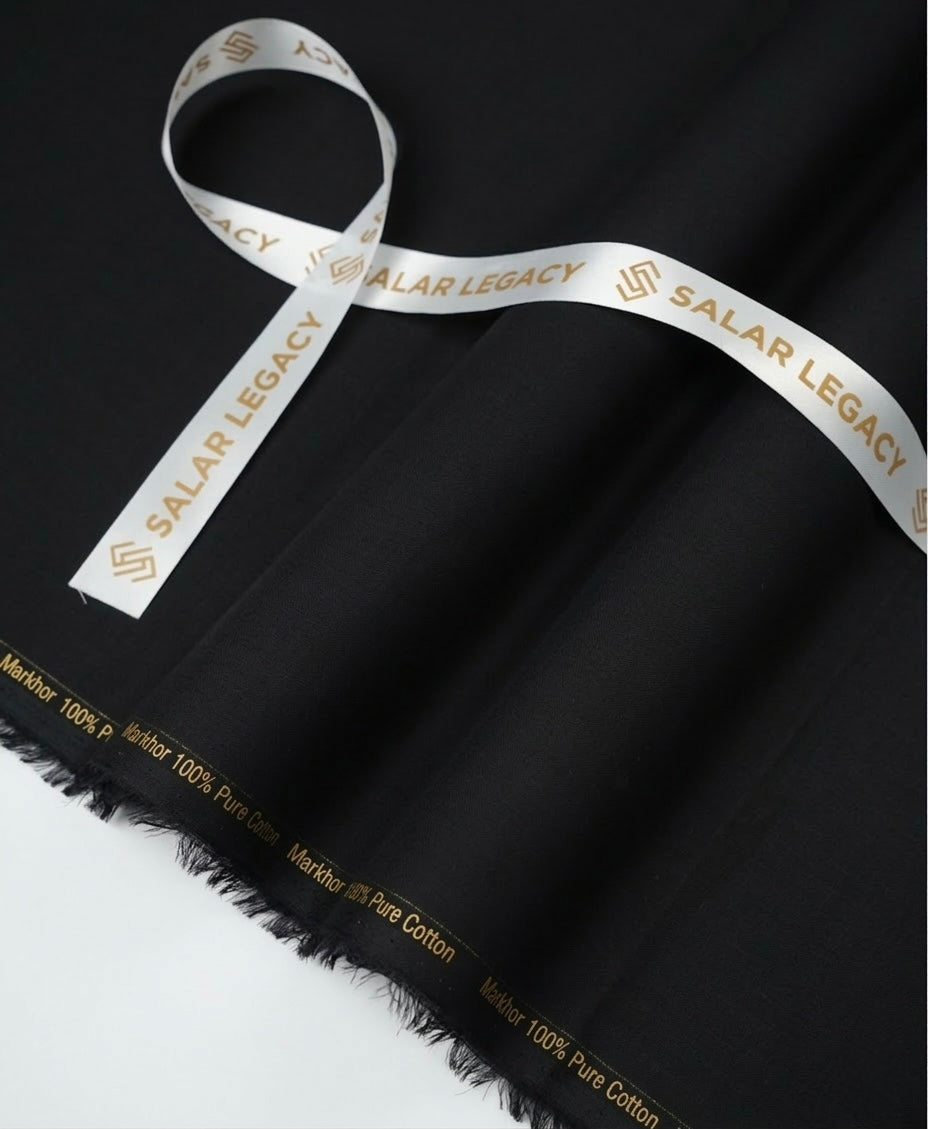 MARKHOR PREMIUM COTTON FABRIC – PURE BLACK