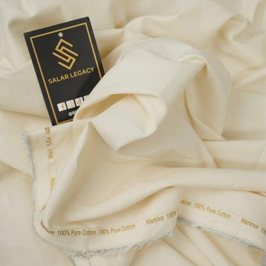 MARKHOR PREMIUM COTTON FABRIC – CREAM