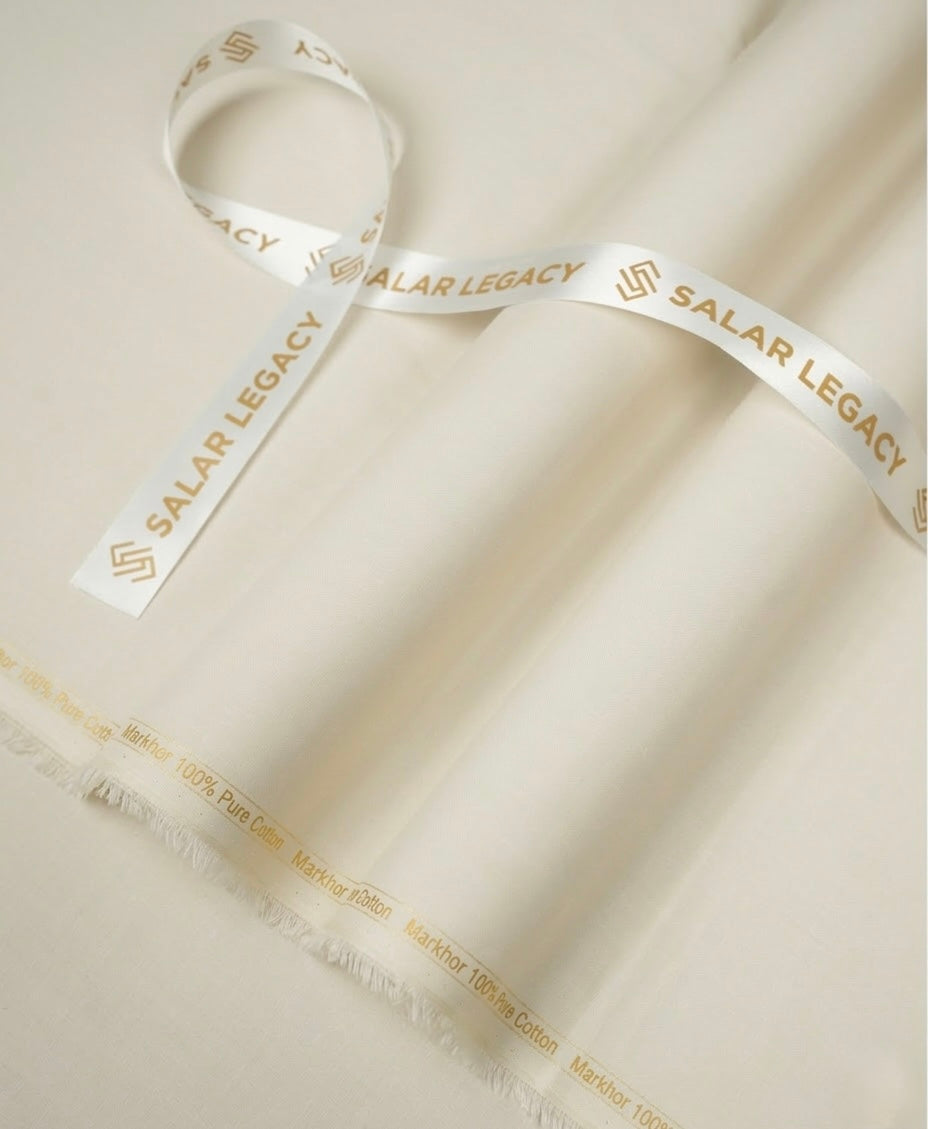 MARKHOR PREMIUM COTTON FABRIC – CREAM