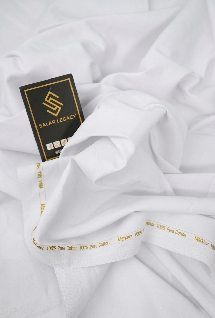 MARKHOR PREMIUM COTTON FABRIC – WHITE