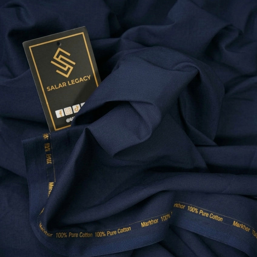 MARKHOR PREMIUM COTTON FABRIC – DEEP NAVY